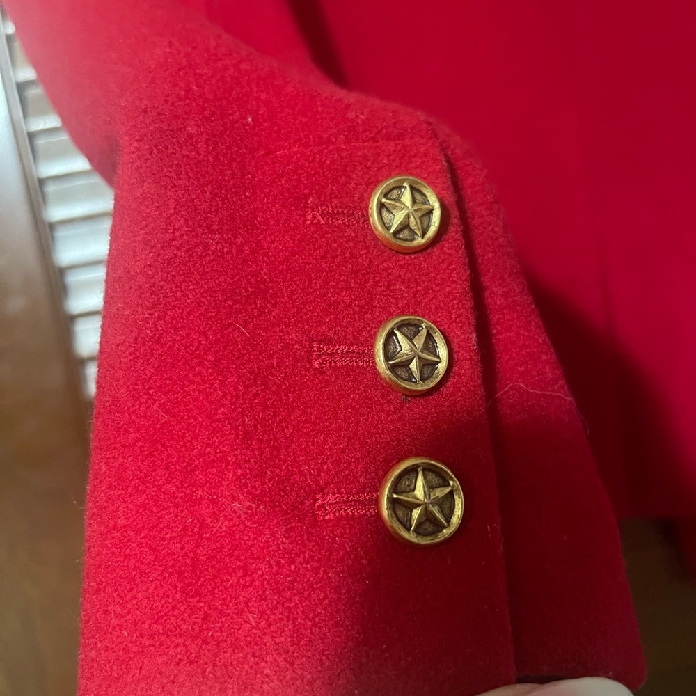 Tory Burch red pea coat - Picture 7 of 8
